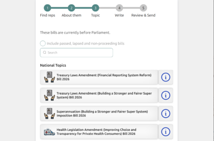 Screenshot showing bills in the app